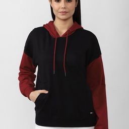 Van Heusen Woman Women Black Colourblocked Hooded Sweatshirt-image-68