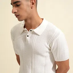 Highlander Men Knitted Textured Polo Collar T-shirt-picture-35
