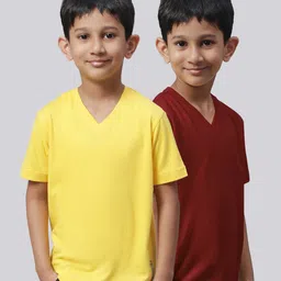 Friskers Boys Pack Of 2 V-Neck Pure Cotton Sports T-shirt-picture-42