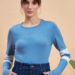 MINT STREET Round Neck Pure Cotton Casual T-shirt-image-65