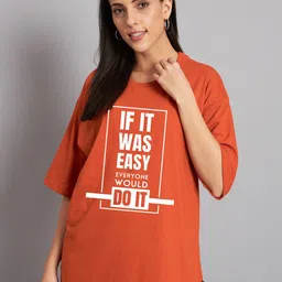 Imsa Moda Typography Printed Drop Shoulder Sleeves Oversized Cotton T-shirt-image-39
