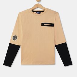 R&B Boys Colourblocked Pockets Cotton Casual T-shirt-picture-4