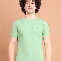 berry blues Round Neck Cotton T-shirt-image-52