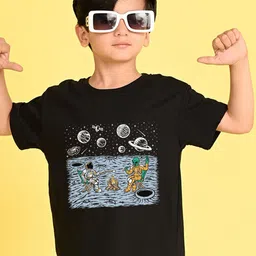NUSYL Boys Graphic Printed Round Neck Oversized T-shirt-image-55