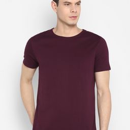 appulse Men Maroon Solid Cotton T-shirt-image-51