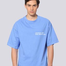 Besick Men Typography Printed Drop Shoulder Sleeves Oversized T-shirt-image-58