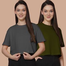 Friskers Women 2 Drop-Shoulder Sleeves Pockets T-shirt-image-24