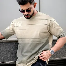 Maniac Striped Round Neck T-shirt-image-16