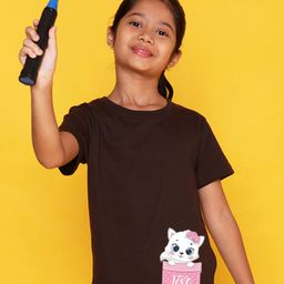 NUSYL Girls Graphic Printed Round Neck Casual T-shirt-picture-17