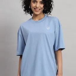 GRIFFEL Round Neck Drop-Shoulder Sleeves Oversized Cotton T-shirt-image-65