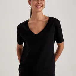 DeFacto V-Neck Pure Cotton Casual T-shirt-image-27