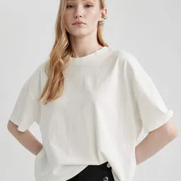 MISCHIEF MONKEY Round Neck Cotton Oversized T-shirt-image-86