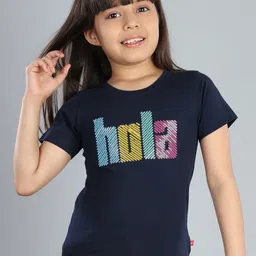 3PIN Girls Typography Printed Round Neck T-shirt-image-85