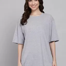 Imsa Moda Drop Shoulder Sleeves Cotton Oversized Longline T-shirt-picture-9