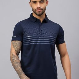 VECTOR X Striped Moisture Wicking Polo Collar T-shirt-picture-26