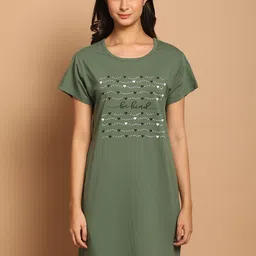 VANYA Women Typography Printed Round Neck Cotton Longline T-shirt-image-83