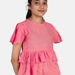 BAESD Girls Round Neck Flared Sleeves Layered Top-picture-22