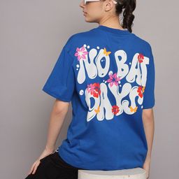 GRIFFEL Typography Printed Drop Shoulder Sleeves Cotton Oversized T-shirt-image-49