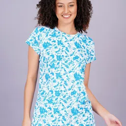 Breezly Floral Printed Stretchable T-shirt-picture-43