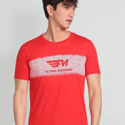 Flying Machine Men Printed Short Sleeves T-shirt-picture-17