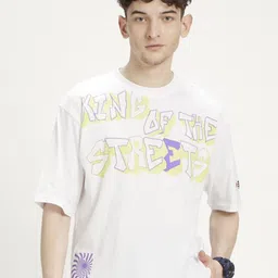 Celio Typography Printed Round Neck Cotton T-shirt-image-67