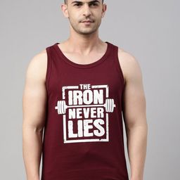 Bushirt Men Maroon Printed Pure Cotton T-shirt-image-0