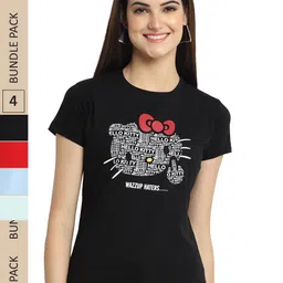 Fabflee Pack Of 4 Printed Cotton T-shirt-picture-45
