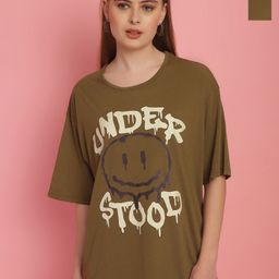VIMAL JONNEY Pack Of 2 Women Typography Printed Round Neck Oversized T-shirt-image-44