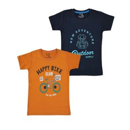 CATCUB Boys Pack Of 2 Typography Printed Pure Cotton T-shirts-image-36