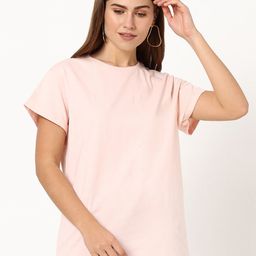 Bewakoof Women Pink Drop-Shoulder Sleeves Boyfriend Fit T-Shirt-image-15