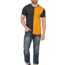 SLOWLORIS Colourblocked Round Neck Short Sleeves T-shirt-image-82