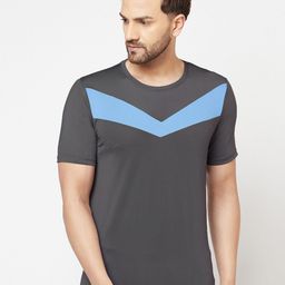 GLITO Colourblocked Round Neck Cotton Sports T-shirt-image-29