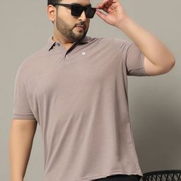 OGEN Men Solid Polo Collar Plus Size T-shirt-image-18