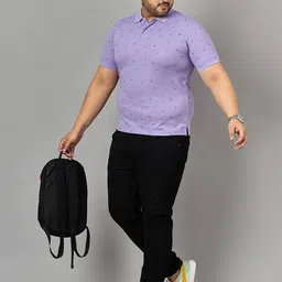 Zigo Men Printed Plus Size Polo T-shirt-image-59