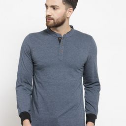 Kalt Mandarin Collar Long Sleeves Casual T-Shirt-image-30
