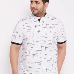 WILD WEST Plus Printed Mandarin Collar T-shirt-image-40