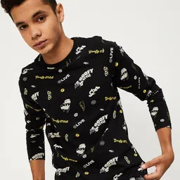 max Boys Relaxed Fit Conversational Printed Pure Cotton Casual T-shirt-image-57