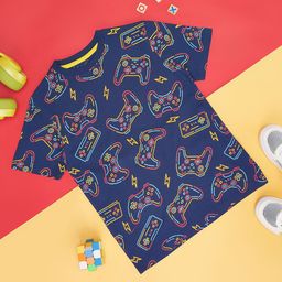Pantaloons Junior Boys Conversational Printed Round Neck Cotton T-shirt-image-88