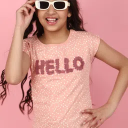 V-Mart Girls Typography Printed Cotton T-shirt-image-55