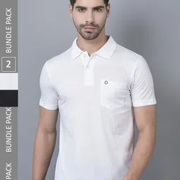 Dollar Pack of 2 Polo Collar Cotton T-shirt-image-14