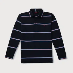 Gini and Jony Infant Boys Striped Polo Collar Long Sleeves Cotton T-shirt-image-89