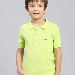 Monte Carlo Boys Solid Polo Collar Cotton T-shirt-image-76
