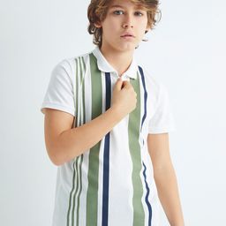 Koton Boys Polo Collar Short Sleeves Striped Regular Fit Cotton T-shirt-picture-14