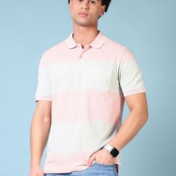 V-Mart Men Striped Polo Collar Pockets T-shirt-image-13