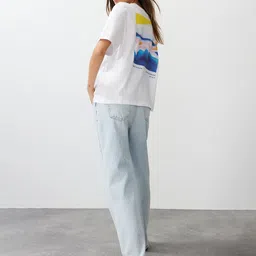 Trendyol Graphic Printed Drop-Shoulder Sleeves Pure Cotton T-shirt-image-77