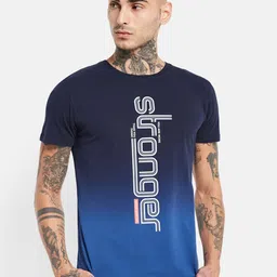 Octave Typography Printed Round Neck Cotton T-shirt-image-46