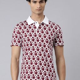 THE SOUL PATROL Floral Printed Polo Collar Cotton T-shirt-image-86