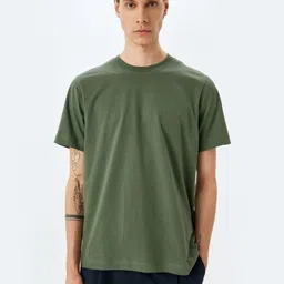 Koton Men Solid Round Neck Cotton T-shirt-image-48