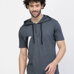 Kalt Hooded Casual Knitted Cotton T-shirt-image-91