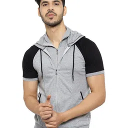 Black Collection Men Hooded Pockets T-shirt-picture-24